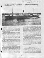 Sinking of the Caribou, The Untold Story, Page 1 - Descente du caribou, l'histoire Incalculable, page 1