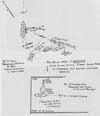 James Cuthbert drew this "rough sketch" of the Caribou episode. It is, he points out, not to scale - James Cuthbert a dessin� ce "croquis approximatif" de l'�pisode de caribou. Il est, il pr�cise, pour ne pas mesurer
