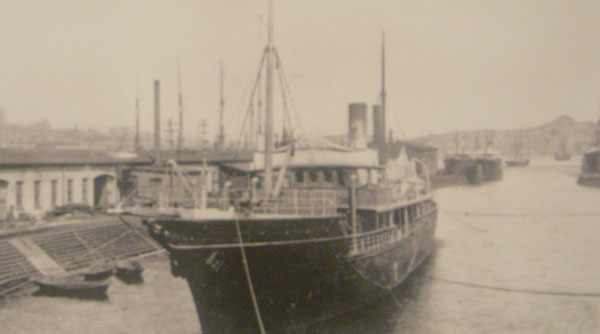 Ethie entering the dry dock