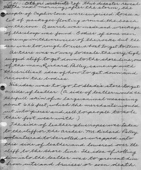 Roots of the Hant's Harbour Willow Tree Site, Page 3 - Document d'arbre du saule de Hant's Harbour, Page 3