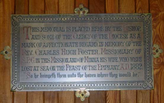 Rev. Charles Hugh Foster Memorial Plaque - Plaque De Mmorial De Rev. Charles Hugh Foster