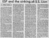 Sinking of the S.S. Lion - Descente de S.S. Lion