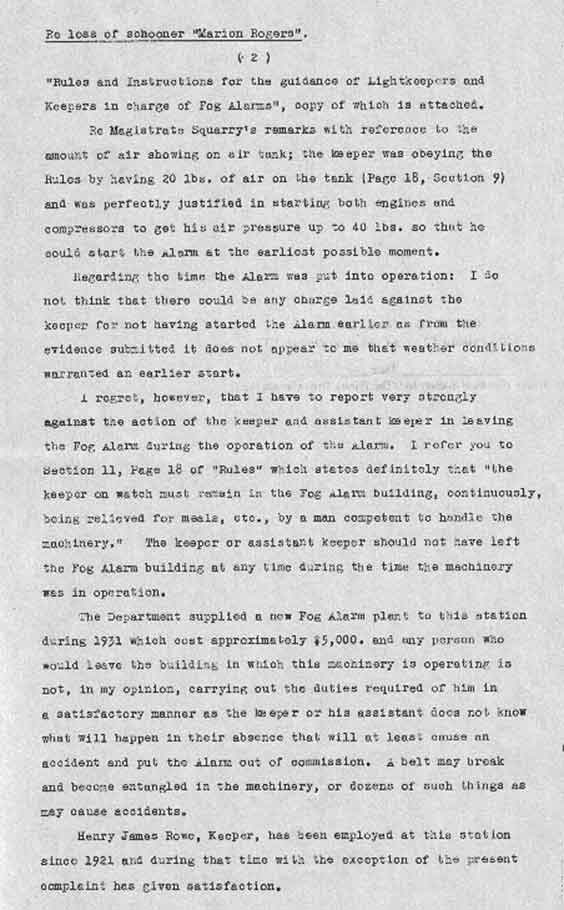 Loss of the Marion Rogers, Page 2 - Perte du Marion Rogers, Page 2