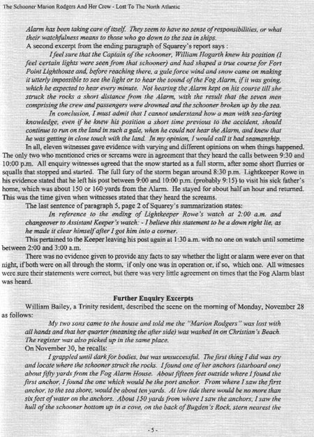 The Schooner Marion Rogers and Her Crew, Lost to the North Atlantic - Page 5