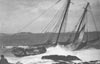 Schooner wrecked on the rocks, March 29, 1913, St. Pierre - Schooner a dtruit sur les roches, mars 29, 1913, St. Pierre.
