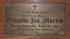 Plaque in memory of Orlando James Morris, located in Trinity's Mortuary Chapel - Plaque dans la mmoire d'Orlando James Morris, situe dans la chapelle mortuaire de Trinity