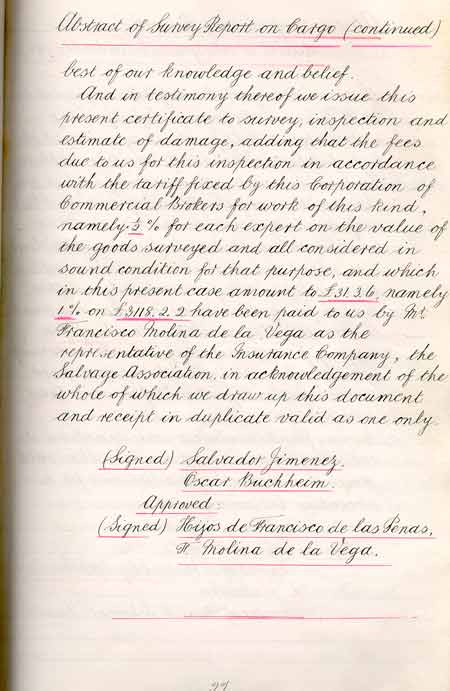 Statement of General Average per the Richard Greaves - Rapport de moyenne g�n�rale par Richard Greaves