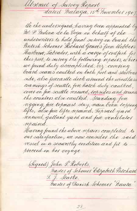 Statement of General Average per the Richard Greaves - Rapport de moyenne g�n�rale par Richard Greaves