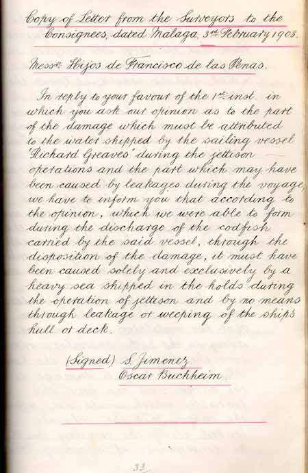 Statement of General Average per the Richard Greaves - Rapport de moyenne g�n�rale par Richard Greaves
